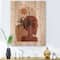 Designart - Abstract Tropical Palm Leaf & Pretty Girl Portrait - Modern Print on Natural Pine Wood